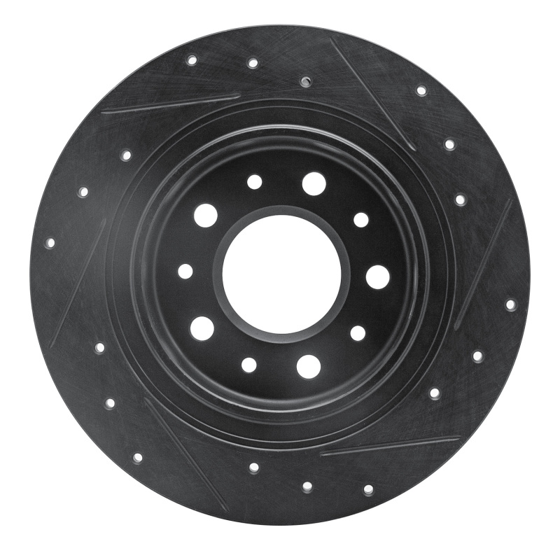Buick Envista Brake Rotor (1) - Rear Left - R1 Concepts - Drilled & Slotted - Black - `16-`25